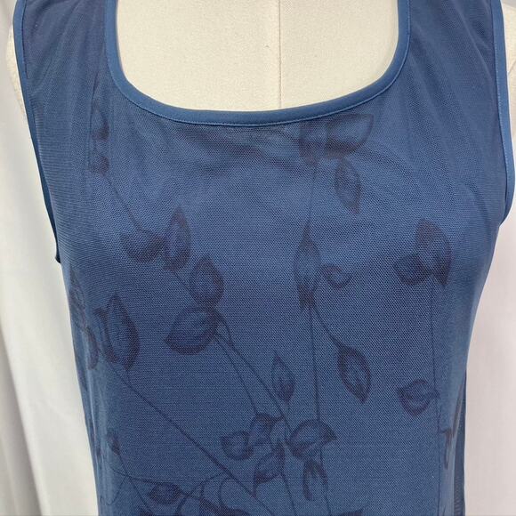 Vintage Tyler Boe Maxi Sheath Dress‎ Womens M Blue Floral Mesh Spring Summer - Picture 5 of 14